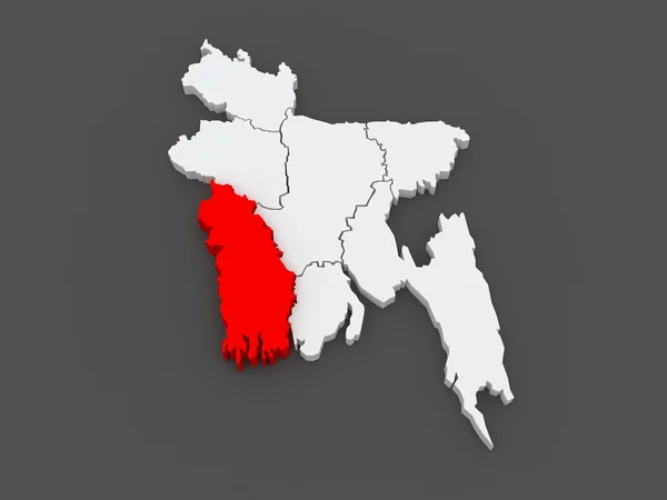 Map of Khulna. Bangladesh. — Stock Photo, Image