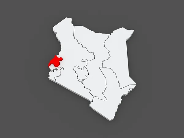 पश्चिम का नक्शा। केन्या . — स्टॉक फ़ोटो, इमेज