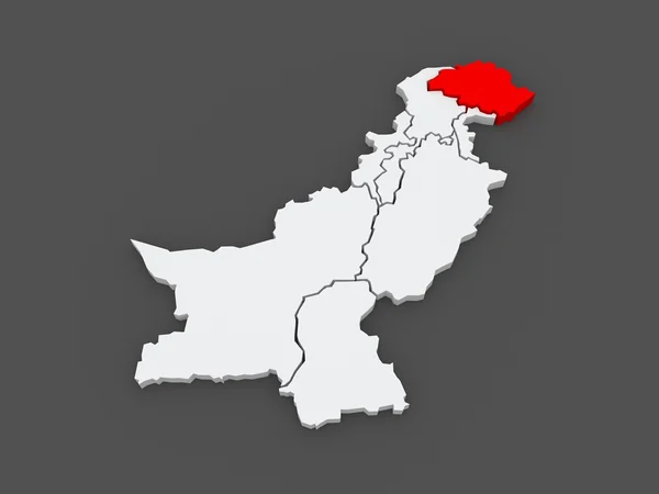 Mappa di Gilgit-Baltistan. Pakistan . — Foto Stock