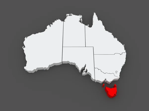 Mappa della Tasmania. Australia . — Foto Stock