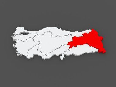 Doğu Anadolu Bölgesi Haritası. Türkiye.