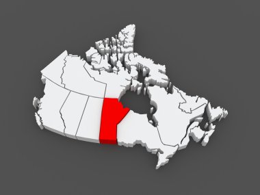 manitoba Haritası. Kanada.