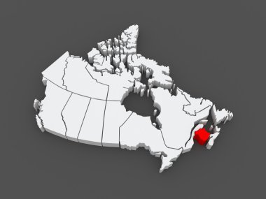 new brunswick Haritası. Kanada.