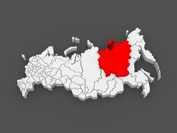 Карта Російської Федерації. Республіка Саха (Якутія). — стокове фото