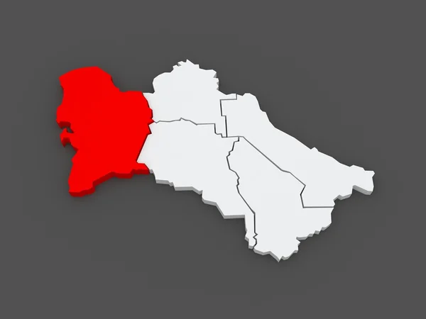 Map of Balkan Velayat. Turkmenistan — Stock Photo, Image