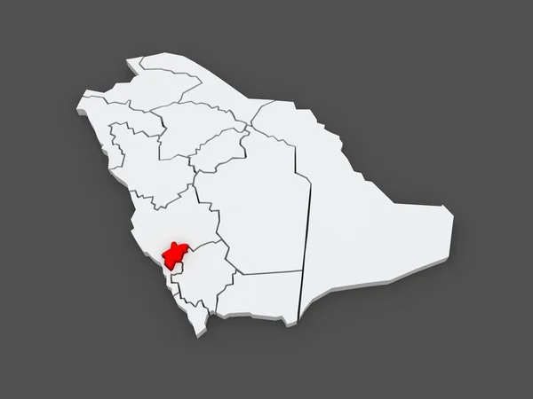 阿尔-巴哈地图。沙特阿拉伯. — 图库照片