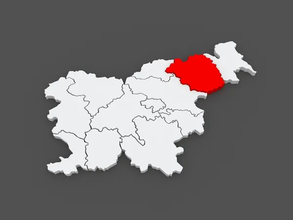 Mapa regionu podravska. Słowenia. — Zdjęcie stockowe
