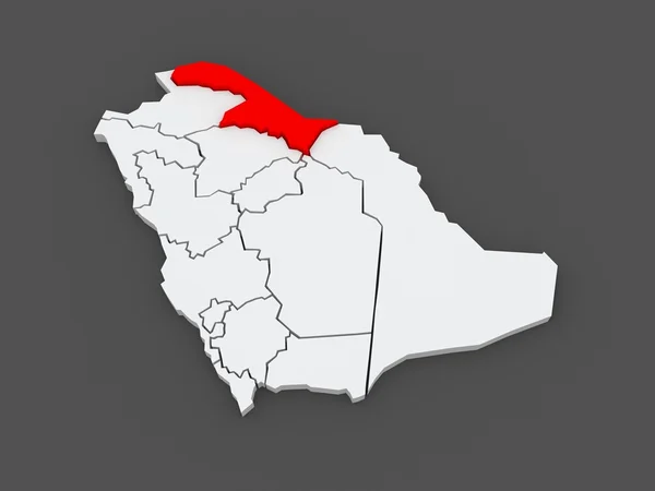 Mappa di El Al Hudud Northern Border. Arabia Saudita . — Foto Stock