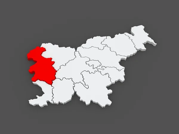 Mapa goritskii regionu. Slovinsko. — Stock fotografie
