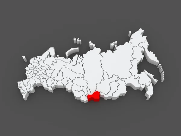 Kaart van de Russische Federatie. Republiek Toeva (tuva). — Stockfoto