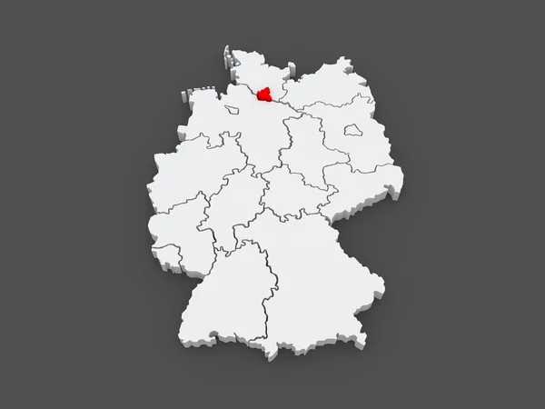 Karte der Freien und Hansestadt Hamburg. Deutschland. — Stockfoto