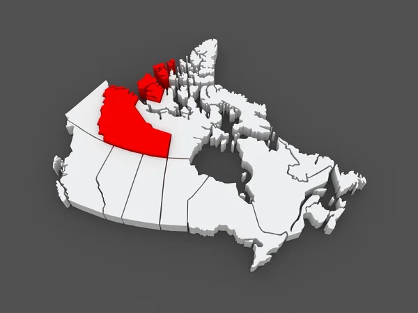 Mappa dei Territori del Nord-Ovest. Canada . — Foto Stock