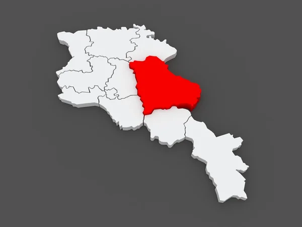 Mappa di Gegharkunik. Armenia . — Foto Stock