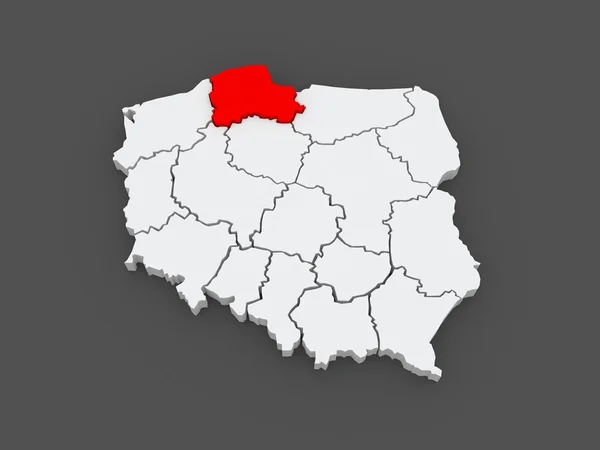 Map of Pomeranian. Poland. — Stock Photo, Image