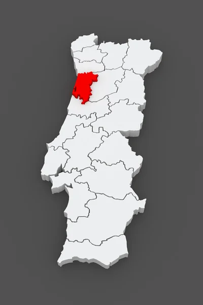 아베 이루의 지도입니다. 포르투갈. — 스톡 사진