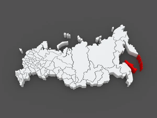Térkép az Orosz Föderáció. Szahalin régió. — Stock Fotó