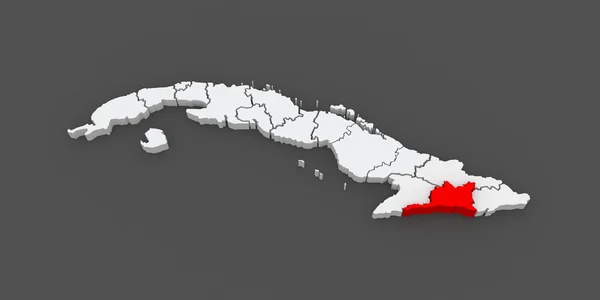 Mapa Santiaga de Cuba. Kuba. — Stock fotografie