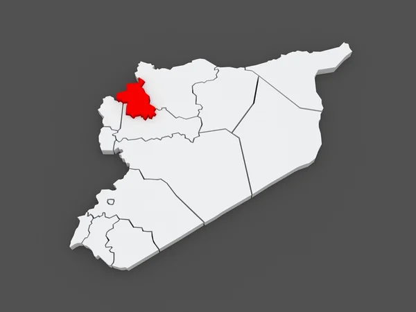Map of Idlib. Syria. — Stock Photo, Image
