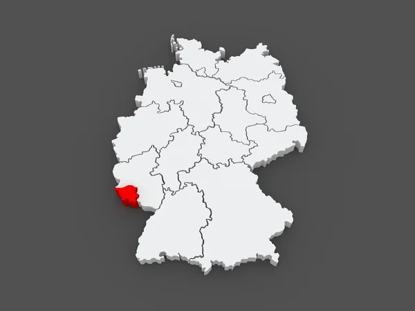 Karte des Saarlandes. Deutschland. — Stockfoto