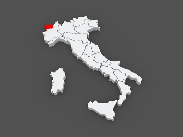 Map of Valle d'Aosta. Italy. — Stock Photo, Image