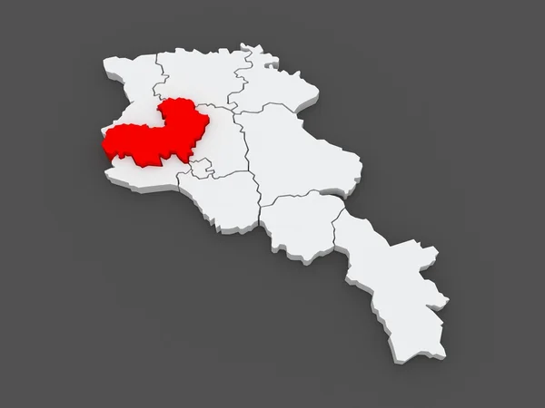 Landkarte von Aragatsotn. Armenien. — Stockfoto