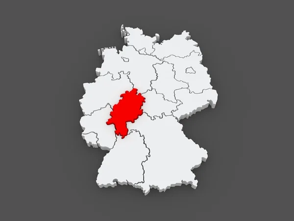 Hesse Haritası. Almanya. — Stok fotoğraf