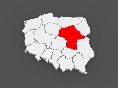 mazovia Haritası. Polonya.