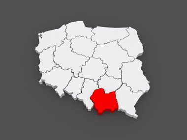 malopolska Haritası. Polonya.
