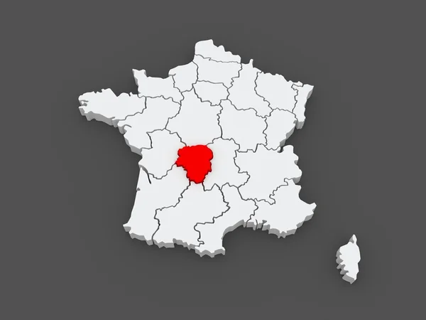 Карта Лімузен. Франція. — стокове фото