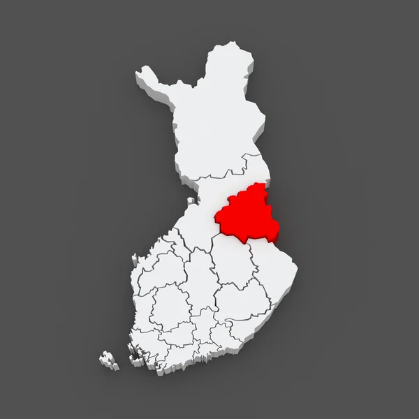 Map of Kainuu. Finland. — Stock Photo, Image