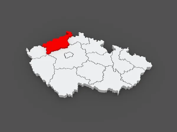 Mapa Ústeckého regionu. Česká republika. — Stock fotografie