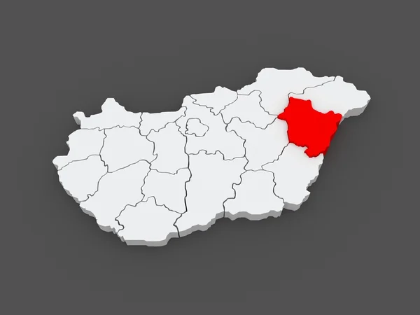Mapa hajdu-bihar. Węgry. — Zdjęcie stockowe