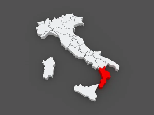 Mapa Kalábrie. Itálie. — Stock fotografie