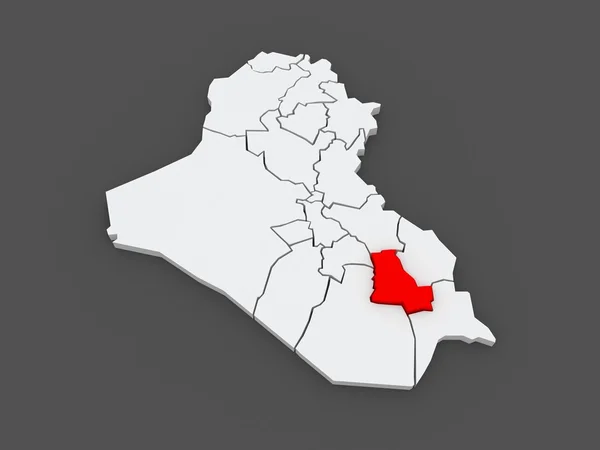 Mapa de Dhi Qar. Irak . —  Fotos de Stock