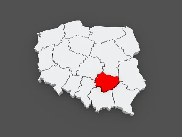 Mappa di Swietokrzyskie. Polonia . — Foto Stock
