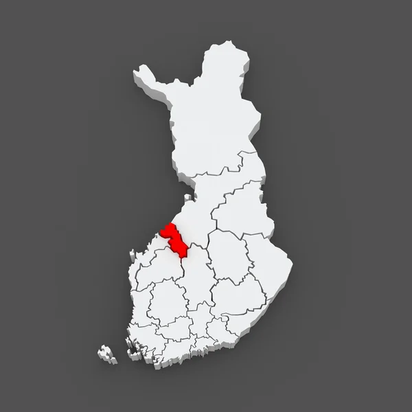 Map of Central Ostrobothnia. Finland. — Stock Photo, Image