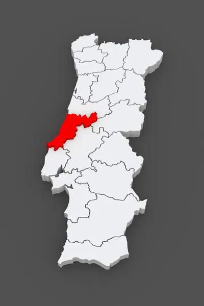 Mapa leiria. Portugalsko. — Stock fotografie