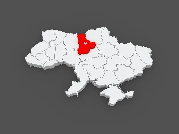 Map of Kiev region. Ukraine. — Stock Photo, Image