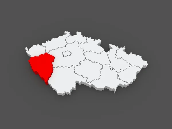 Mapa da Região Plzen. República Checa . — Fotografia de Stock