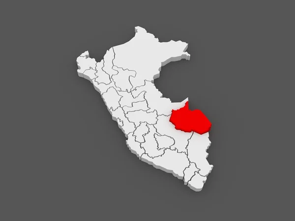Mapa madre de dios. Peru. — Zdjęcie stockowe