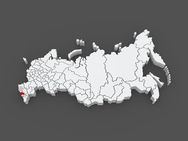 Mapa Ruské federace. republiky Kabardsko Balkarsko. — Stock fotografie