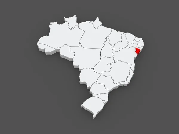 Térkép-sergipe. Brazília. — Stock Fotó