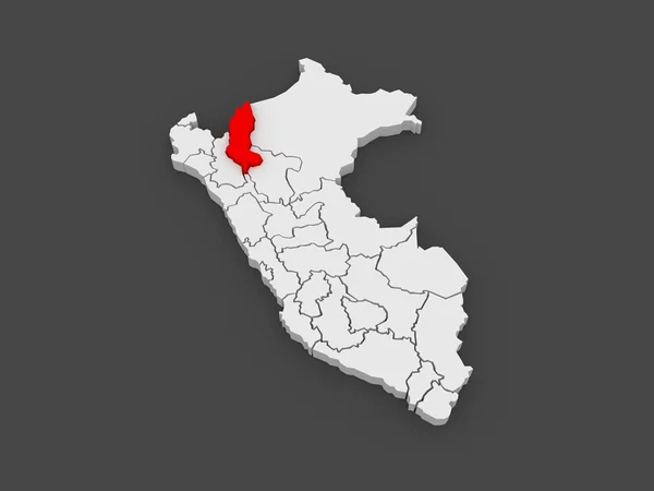 Kaart van amazonas. Peru. — Stockfoto