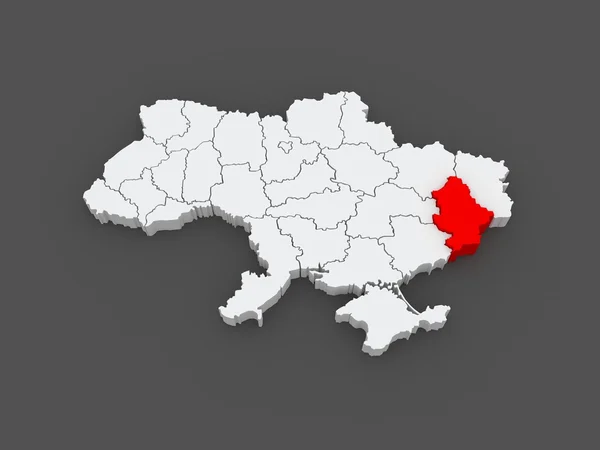 顿涅茨克地区的地图。乌克兰. — 图库照片