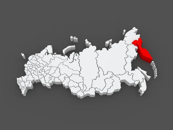 Χάρτης της Ρωσικής Ομοσπονδίας. Κράι Καμτσάτκα. — Φωτογραφία Αρχείου