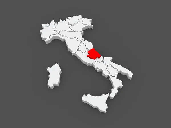 Mapa oblasti abruzzo. Itálie. — Stock fotografie