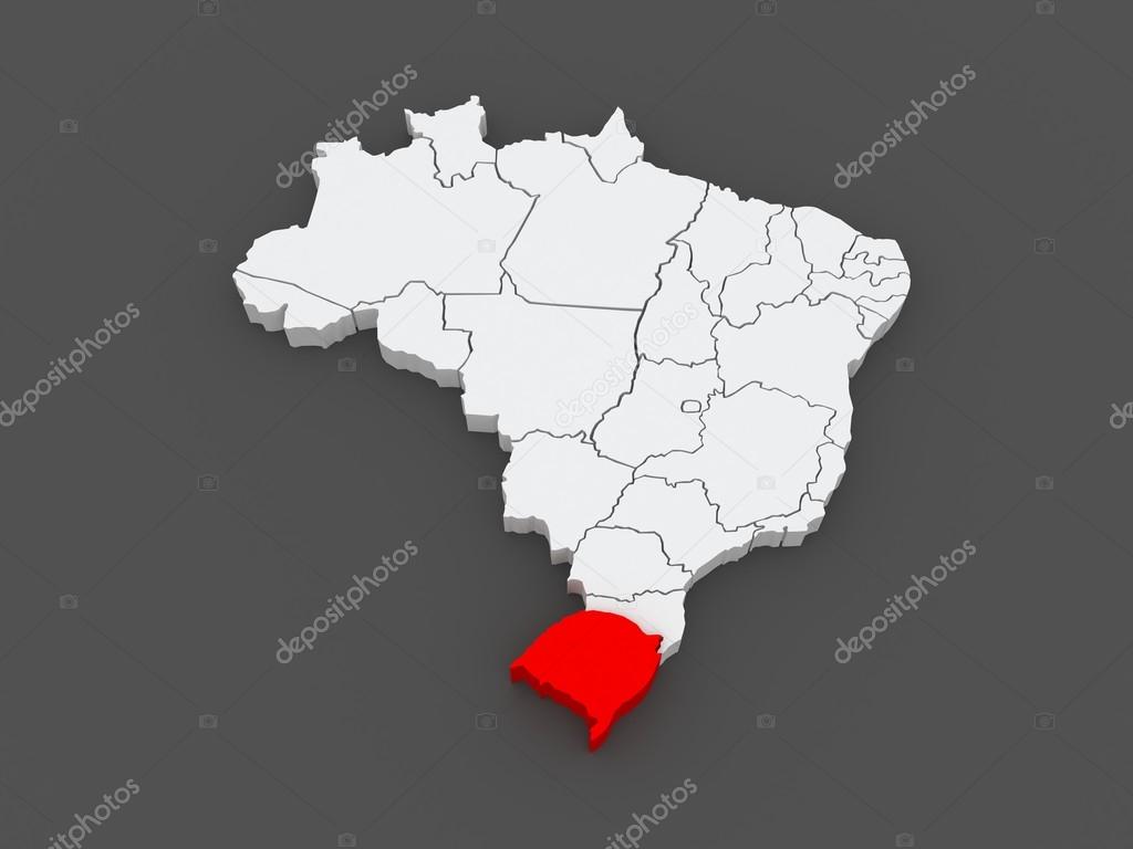 Mapa do Rio Grande do Sul. Brasil . fotos, imagens de © Tatiana53 #49709735