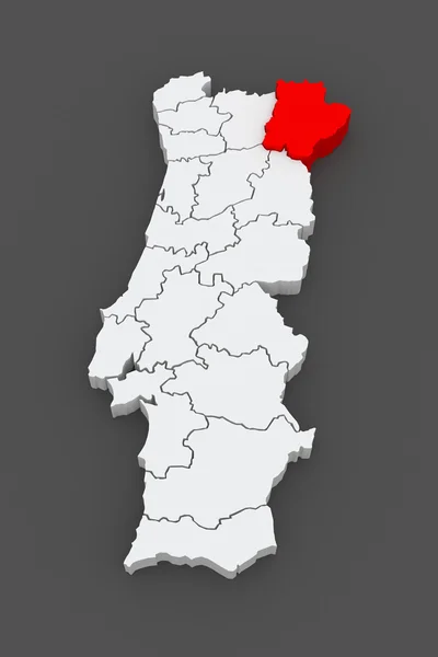 Map of Braganza. Portugal. — Stock Photo, Image