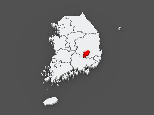 Mapa de Daegu. Coreia do Sul . — Fotografia de Stock