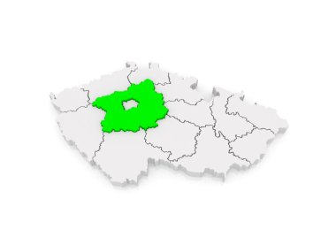 iç bohem bölgesi Haritası. Çek Cumhuriyeti.